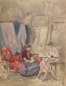 Notitie in Roze en Paars - De Studio door James Abbott McNeill Whistler