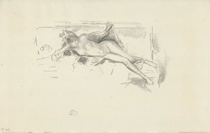 Naakt model liggend door James Abbott McNeill Whistler