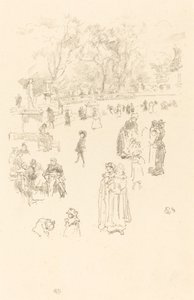 Kindermeisjes: Les Bonnes du Luxembourg, 1894 door James Abbott McNeill Whistler
