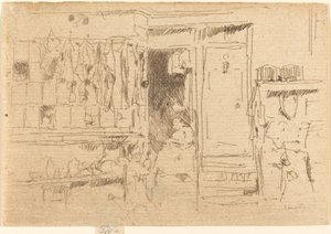 Oude-Kledingwinkel, No.I, ca. 1884-1886 door James Abbott McNeill Whistler