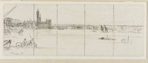 Oude Westminster Bridge, 1859 door James Abbott McNeill Whistler