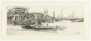 Pakhuizen aan de Theems door James Abbott McNeill Whistler