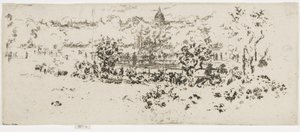 Pantheon, Luxemburgse Tuinen, ca. 1892-93 door James Abbott McNeill Whistler