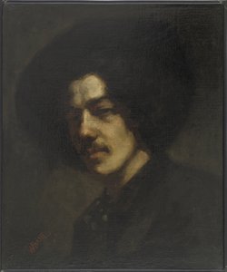 Portret van Whistler met een hoed, 1857-59 door James Abbott McNeill Whistler