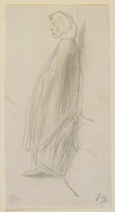 Profielschets van een oude vrouw die staat, 1858 door James Abbott McNeill Whistler