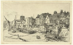 Pub op de oever van de Theems door James Abbott McNeill Whistler
