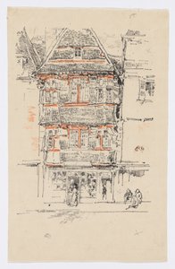 Rood huis, Paimpol door James Abbott McNeill Whistler