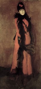 Rood en zwart: De waaier door James Abbott McNeill Whistler