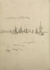 Terugkeer naar Tilbury, uit een set van twaalf etsen getiteld De Marine Review, 1887