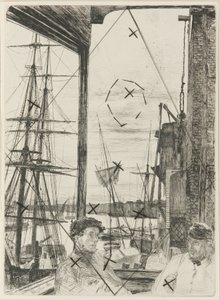 Rotherhithe, 1860. door James Abbott McNeill Whistler