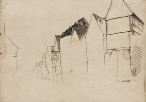 Schets van huizen door James Abbott McNeill Whistler