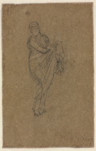 Staande vrouw die haar jurk ophoudt verso, ca. 1872 door James Abbott McNeill Whistler