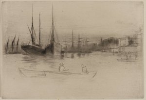 Stoomschepen bij de Tower, 1875 door James Abbott McNeill Whistler