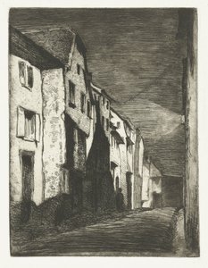 Straat in Saverne door James Abbott McNeill Whistler