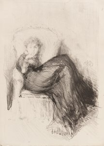 Studie - Maude zittend door James Abbott McNeill Whistler