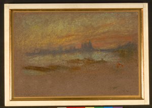 Zonsondergang; rood en goud-Saluut