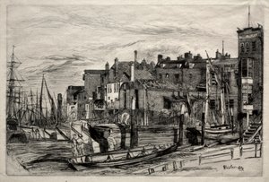 Thames politie, 1859 door James Abbott McNeill Whistler