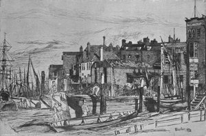 Thames Police voorheen Wapping Wharf genoemd, 1859, 1903 door James Abbott McNeill Whistler