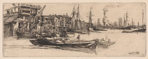 Thames Magazijnen door James Abbott McNeill Whistler