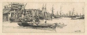 Magazijnen aan de Theems, 1859 door James Abbott McNeill Whistler