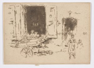 De Barrow- Quartier des Marolles, Brussel door James Abbott McNeill Whistler