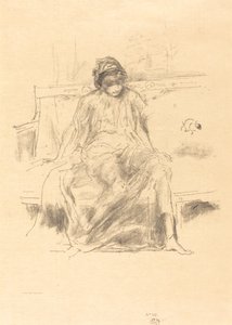 De gedrapeerde figuur, zittend