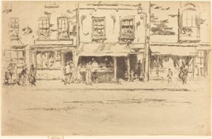 De viswinkel, drukke Chelsea, 1887
