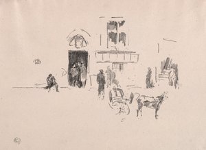 De Gaiety Stage Door, 1879 door James Abbott McNeill Whistler