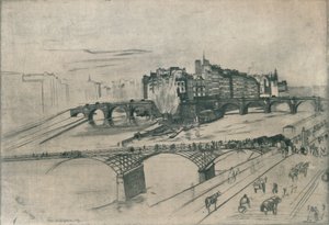 Het Eiland De La Cité, Parijs, 1859, 1904 door James Abbott McNeill Whistler