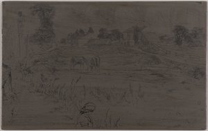 Het Landschap met het Paard door James Abbott McNeill Whistler