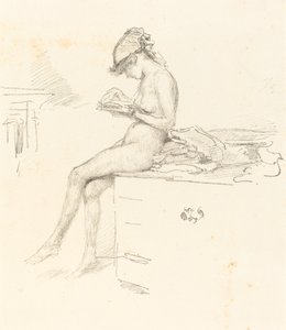 Het kleine naakte model, lezend, 1889-1890 door James Abbott McNeill Whistler