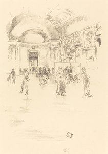 De lange galerij, Louvre door James Abbott McNeill Whistler
