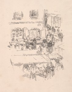 De Markt, Vitre, 1893 door James Abbott McNeill Whistler