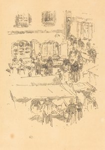 De markt, Vitré door James Abbott McNeill Whistler