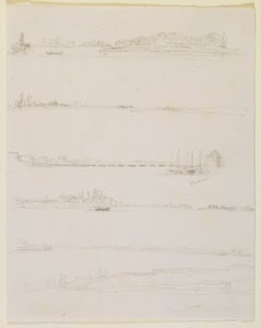 De Rijn, nabij Worms en Oppeheim, 1858