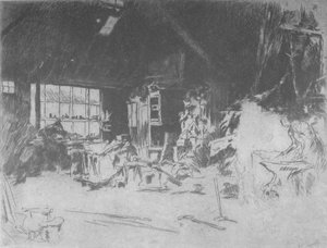 De smidse, 1880, 1904 door James Abbott McNeill Whistler