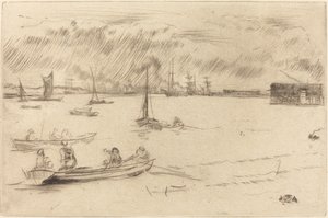 De Theems richting Erith, ca. 1877 door James Abbott McNeill Whistler