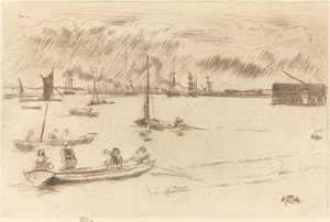 De Theems richting Erith, ca. 1877 door James Abbott McNeill Whistler