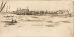De onrustige Theems, ca. 1875 door James Abbott McNeill Whistler