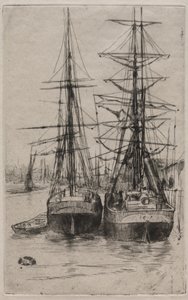 De Twee Schepen door James Abbott McNeill Whistler
