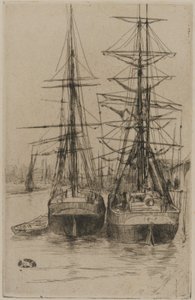 De Twee Schepen door James Abbott McNeill Whistler