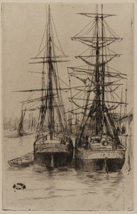 De Twee Schepen, 1875 door James Abbott McNeill Whistler