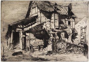 Het Onveilige Huurhuis uit "Twelve Etchings from Nature" door James Abbott McNeill Whistler
