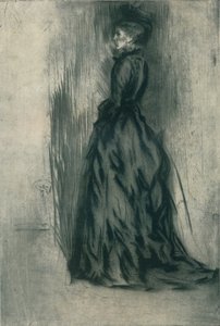 De fluwelen jurk Frances Leyland, ca. 1873, 1904 door James Abbott McNeill Whistler