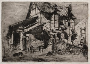 Twaalf etsen uit de natuur: Het onveilige pand, 1858 door James Abbott McNeill Whistler