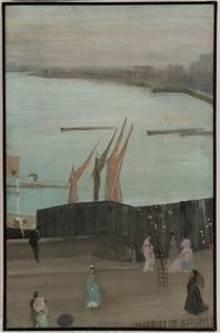Variaties in Roze en Grijs: Chelsea door James Abbott McNeill Whistler