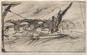 Vauxhall Bridge, 1861 door James Abbott McNeill Whistler