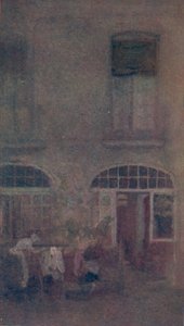 Wit en grijs Het hotelbinnenhof Dieppe door James Abbott McNeill Whistler