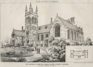 Het Whitgift Ziekenhuis Middelbare School, Croydon, 1873 door James Akerman