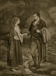 Verloving van Robert Burns en Highland Mary, 1785, illustratie uit 